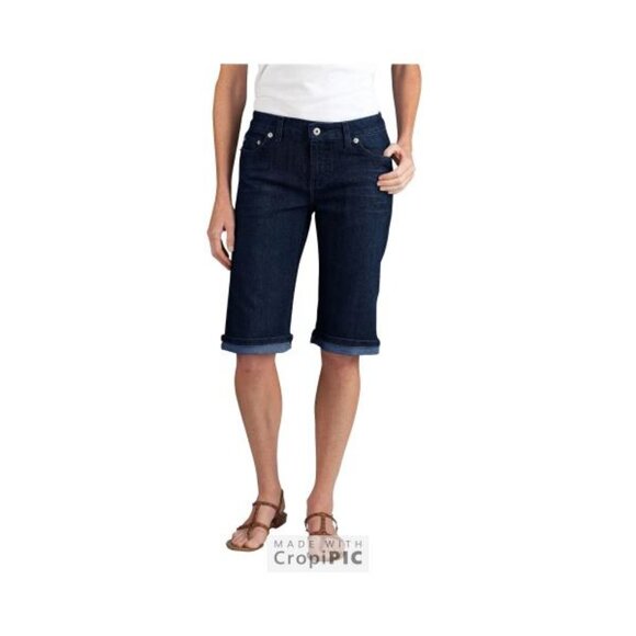 Dickies Women's Womens' Plus Slim Fit 13 Stretch Denim 5-Pocket Shorts  NWT - Picture 1 of 2